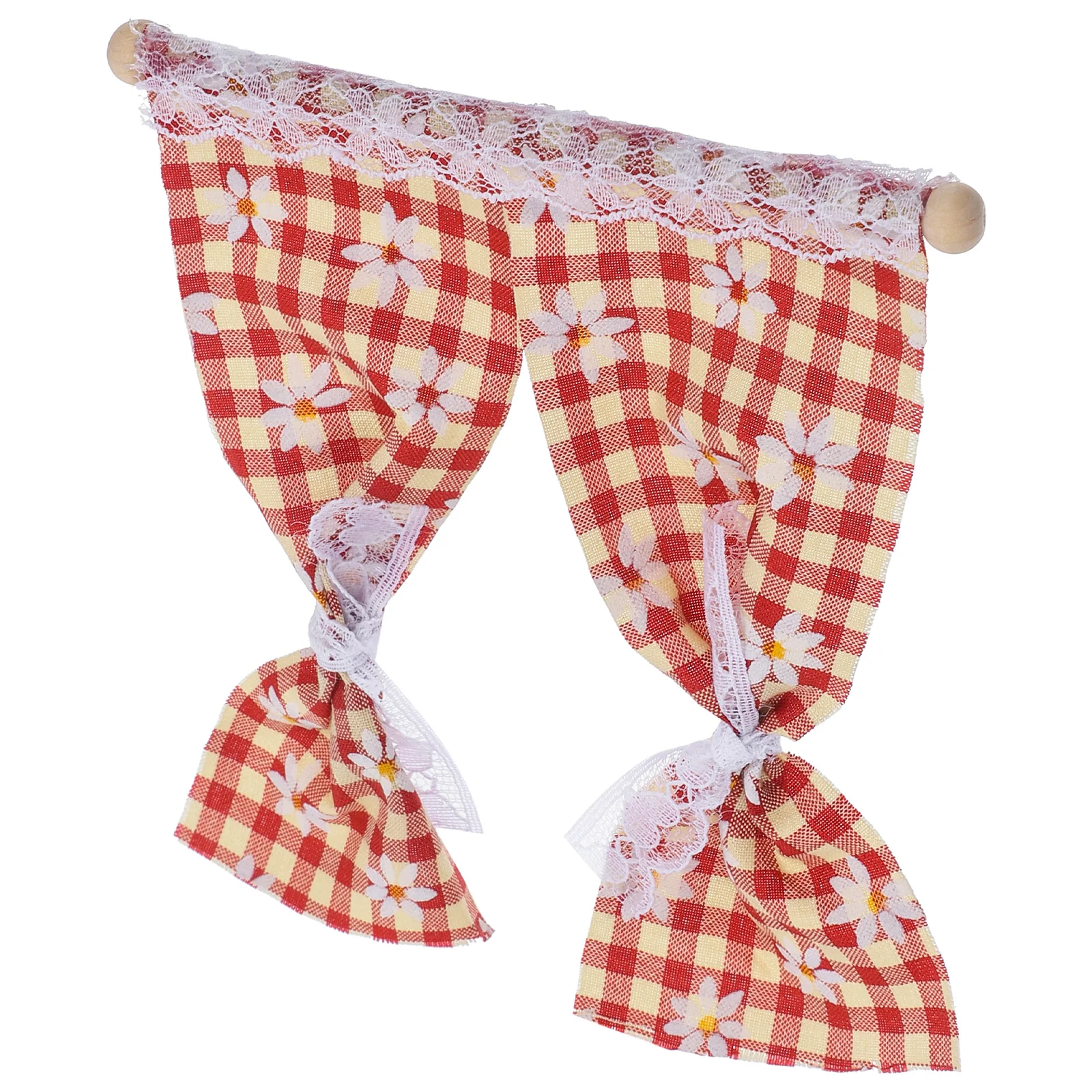 Mini Curtain Miniature House Flower Window Curtain Tiny House Window Accessory miniature house accessories