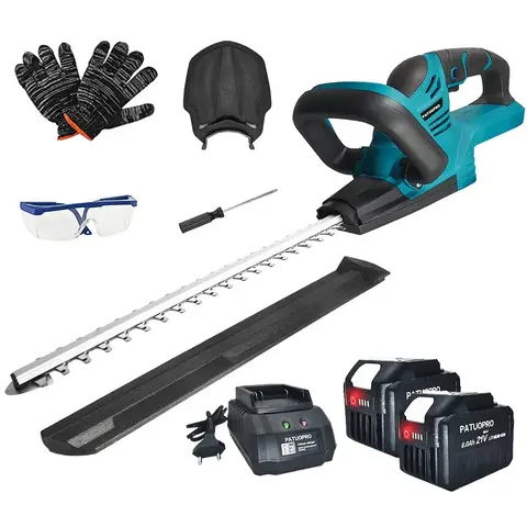 PATUOPRO 21V 브러시리스 전기 헤지 트리머 충전식 무선 정원 조경 정리기 전동 공구 Makita 18V 배터리에 적합
