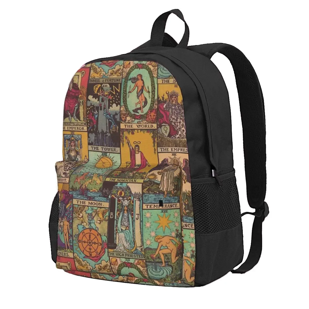The Major Arcana Of Tarot Vintage Patchwork Student Backpack School Bag Daypack for Boys Girls Fashion Bookbag Shoulder Bags