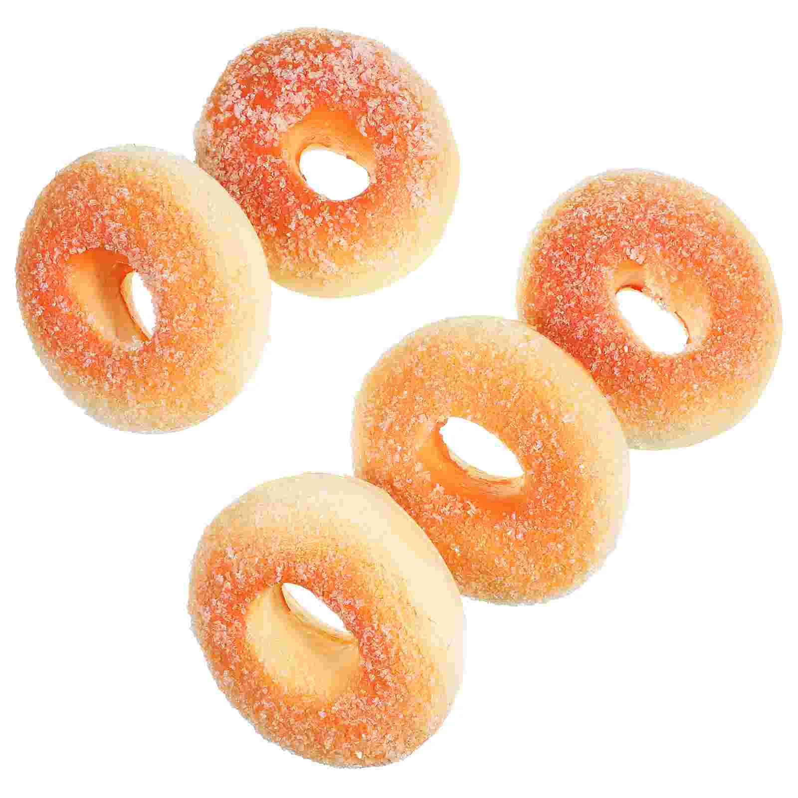 

5 Pc DIY Ornament Photo Props Artificial Shop Decoration Donut Realistic Creative Food