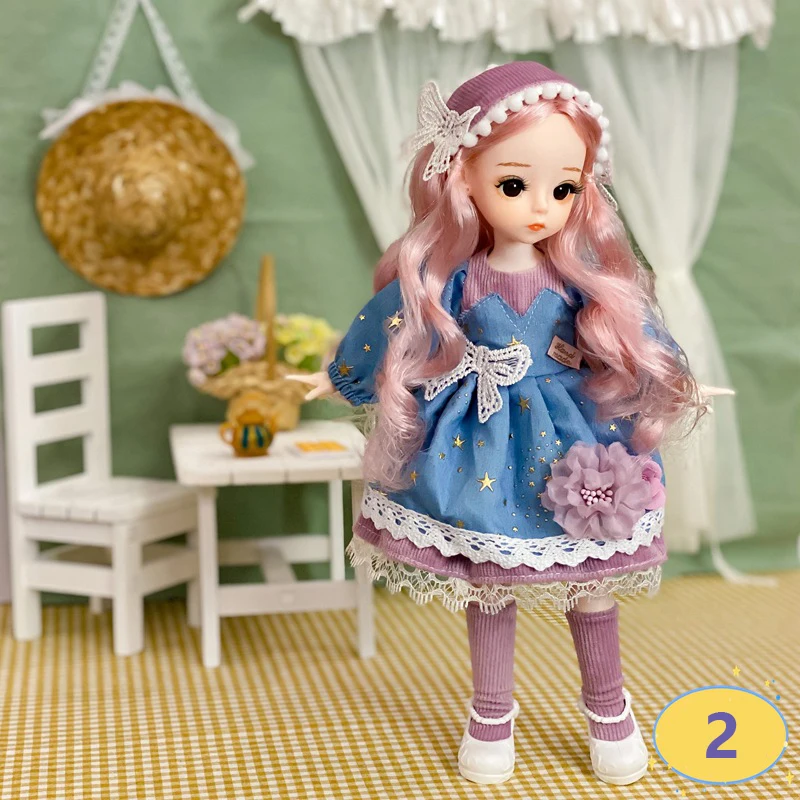 BJD Doll 1/6 12 Inch Ball Jointed Doll Dress Up Winter High Quality Clothes With Shoes Accessories DIY Kids Toys For Girl Gift