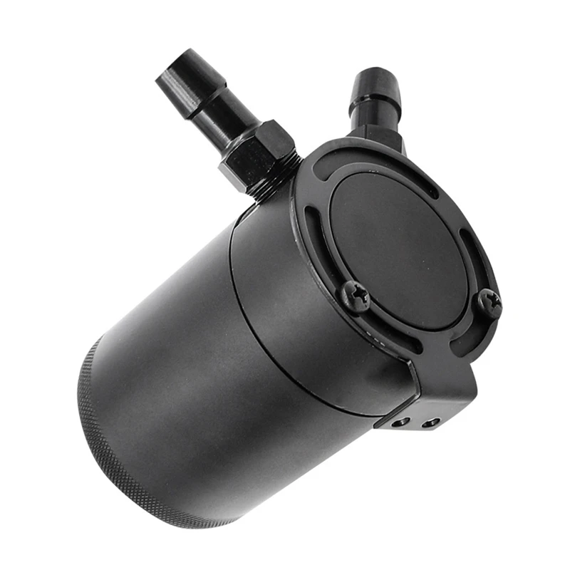 Universal Oil Catch Can Compact Baffled 2-Port Aluminum Reservoir Oil Catch Tank Fuel Tank Two Hole Breathable Kettle Parts