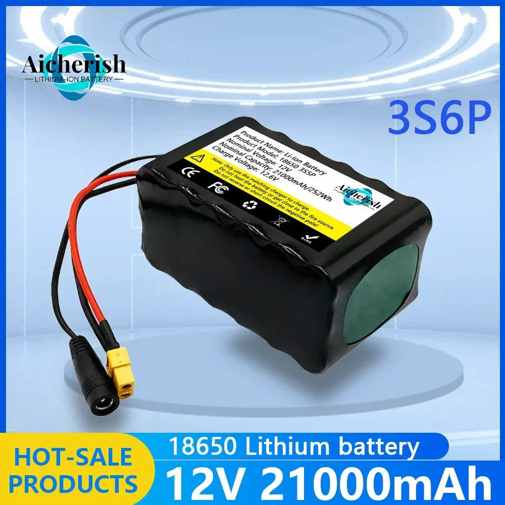 

100% True Capacity XT60 3S6P 12V 21000mAh 18650 Lithium-Ion Rechargeable Battery Pack For Scooters Spray And Other Equipment