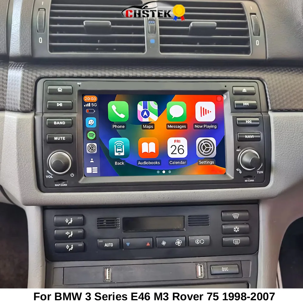 CHSTEK Android 14 Car Radio For BMW E46 3 Series M3 316 318 320 323 325 328 330 335 1998-2007 CarPlay Android Auto GPS DSP BT 4G