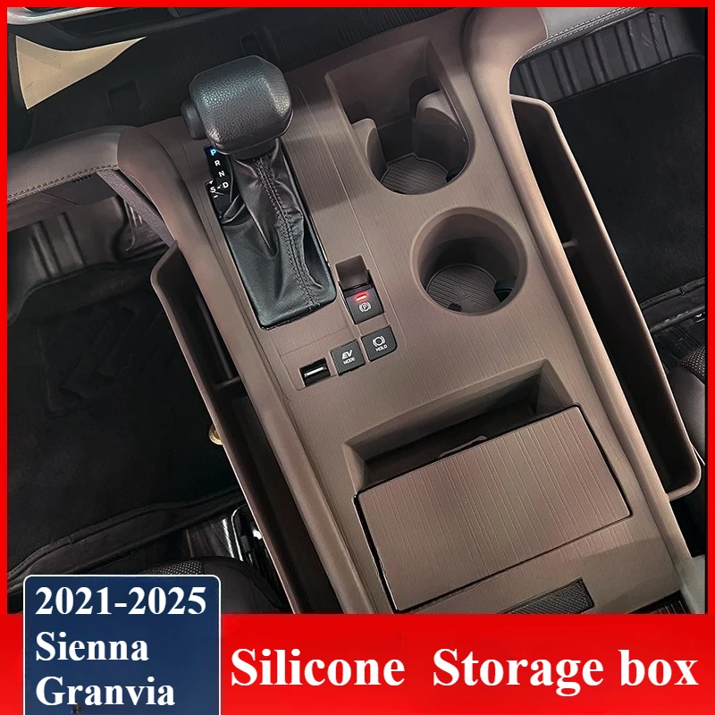 

Ящик для хранения центральной консоли автомобиля для Toyota Sienna Granvia 2021-2025, аксессуары для хранения в салоне автомобиля, аксессуары для уборки