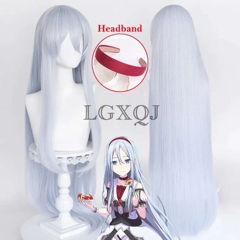 100cm Yoisaki Kanade Cosplay Wig Anime Project SEKAI COLORFUL STAGE! Light Blue Wig Headband Heat Resistant Hair Wigs In Stock