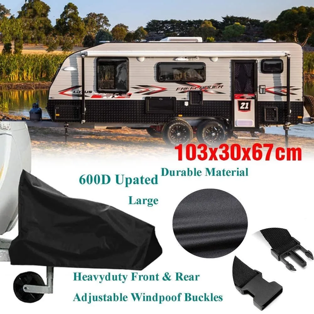 

600D Heavy Duty Caravan Drawbar Крышка буксировочного сцепного устройства Кемпер-прицеп с пряжками Большой