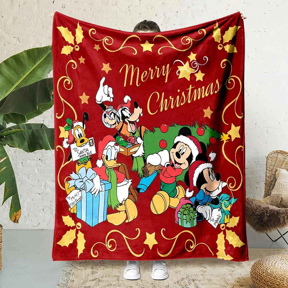 Christmas Disney Mickey Mouse Printing Blanket Adult Children Warm Blankets Home Travel Soft and Comfortable Blanket Floppa