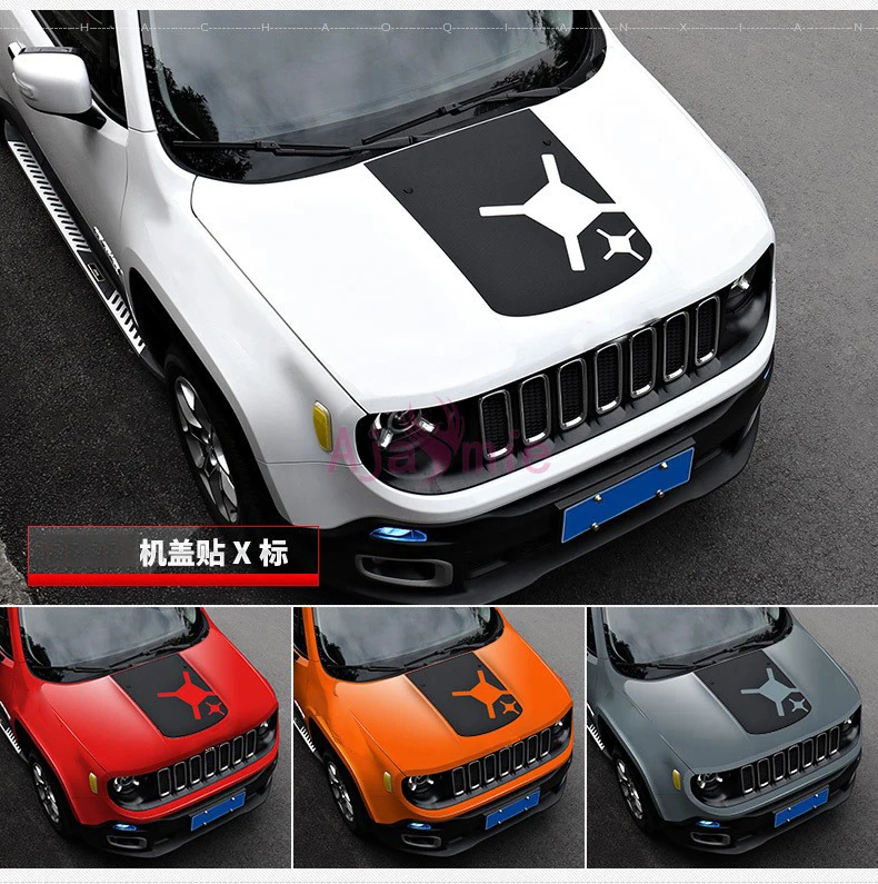 

For Jeep Renegade 2016-2018 Carbon Fiber Color Car Hood Film Army Star Sticker Protector Film Car Styling Accessories