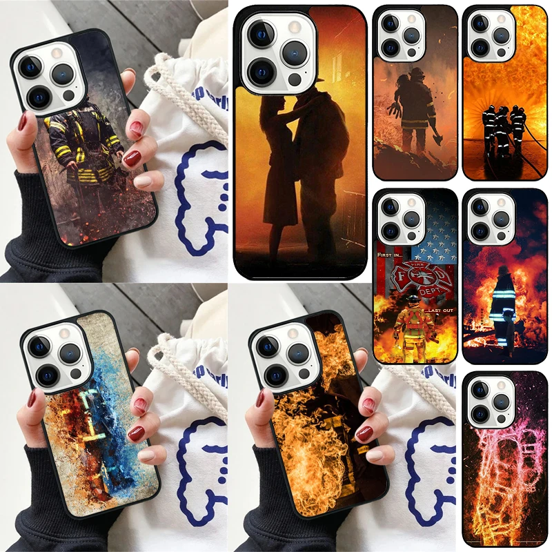 Fireman Firefighter Cover For iPhone 16 13 14 15 Pro Max 12 Mini 11 15 Pro Max 6 7 8 Plus Max SE 2020 Phone Case