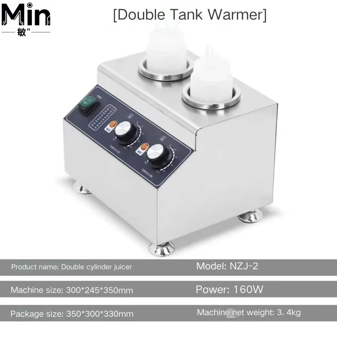 Commercial 2 Jars Stainless Steel Chocolate Cheese Butter Oyster Sauce Warmer Rectangular Heating Machine