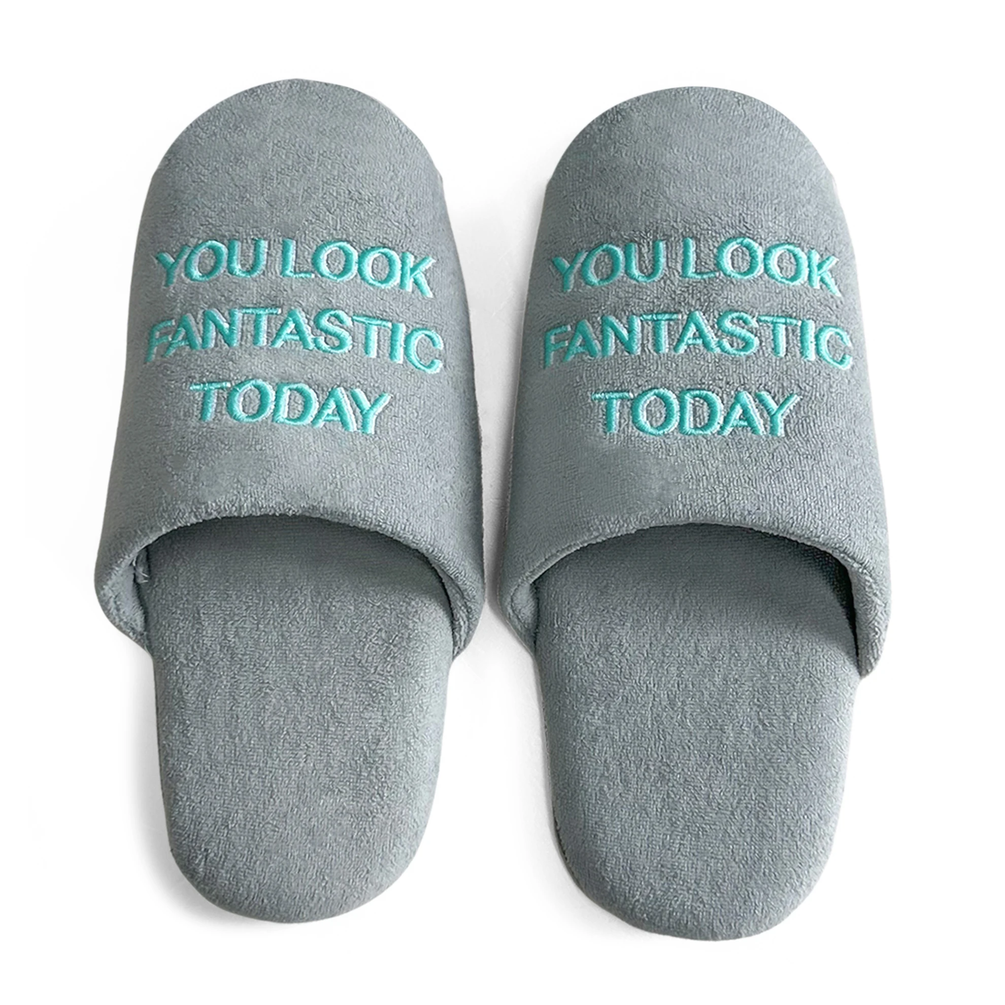 You look amazing today - embroidered letter slippers to start your wonderful day with a full toe design, available in all sizes