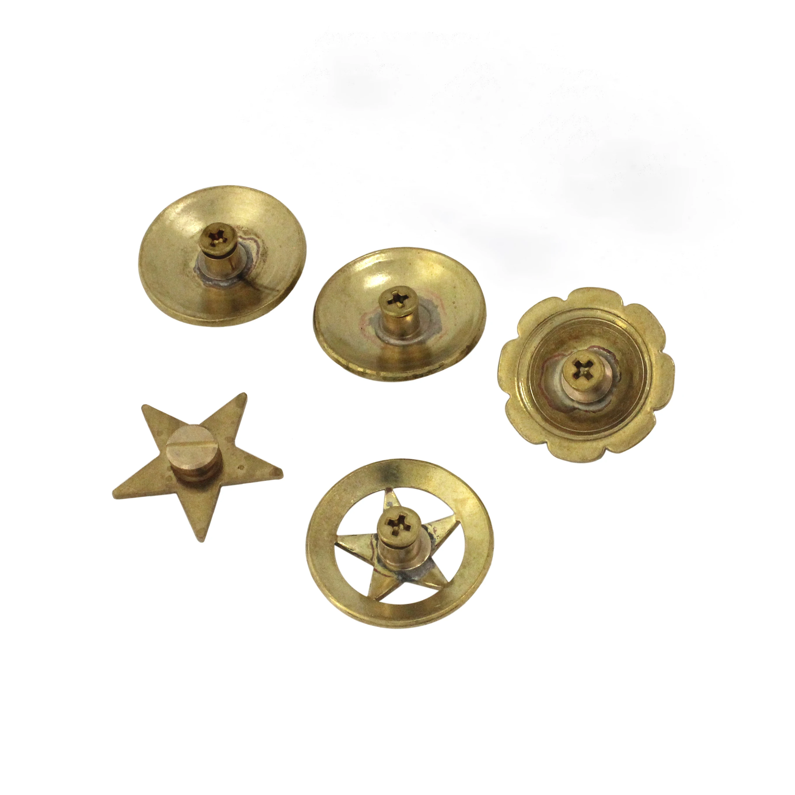 1pcs Brass Screwback Conchos Rivets Flower Star Decorative Buttons for Leather Craft Wallet Bag Saddle Belt Decor