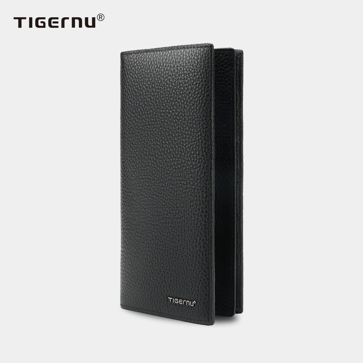Tigernu Genuine Leather Wallet for Men Long Wallet Men's Wallet Male Slim Leather Purse Card Holder Zipper Pocket Gift Box