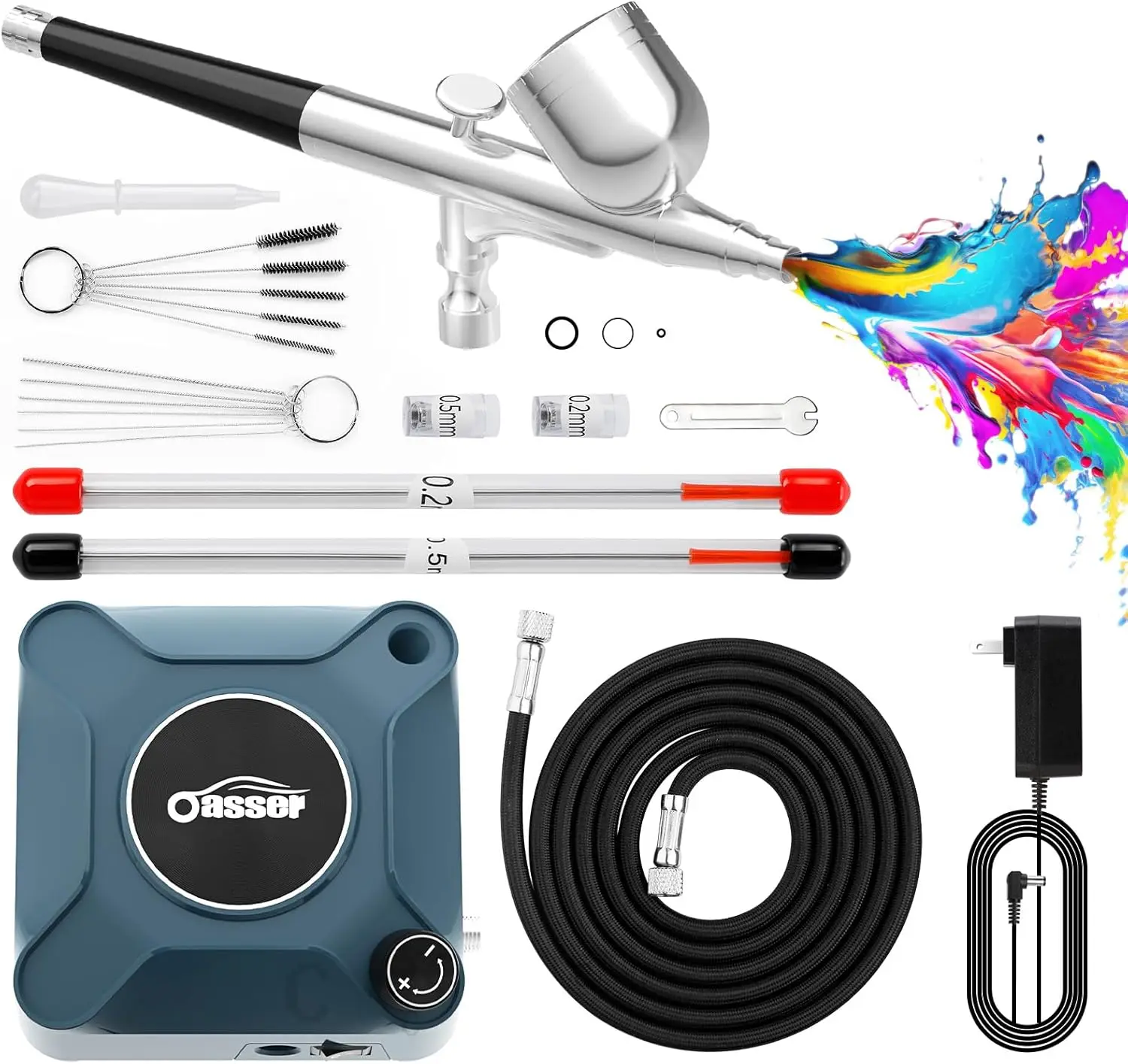 

Dual Action Airbrush Kit with Compressor, 40 PSI for Nails, Makeup, Model Painting and DIY Projects