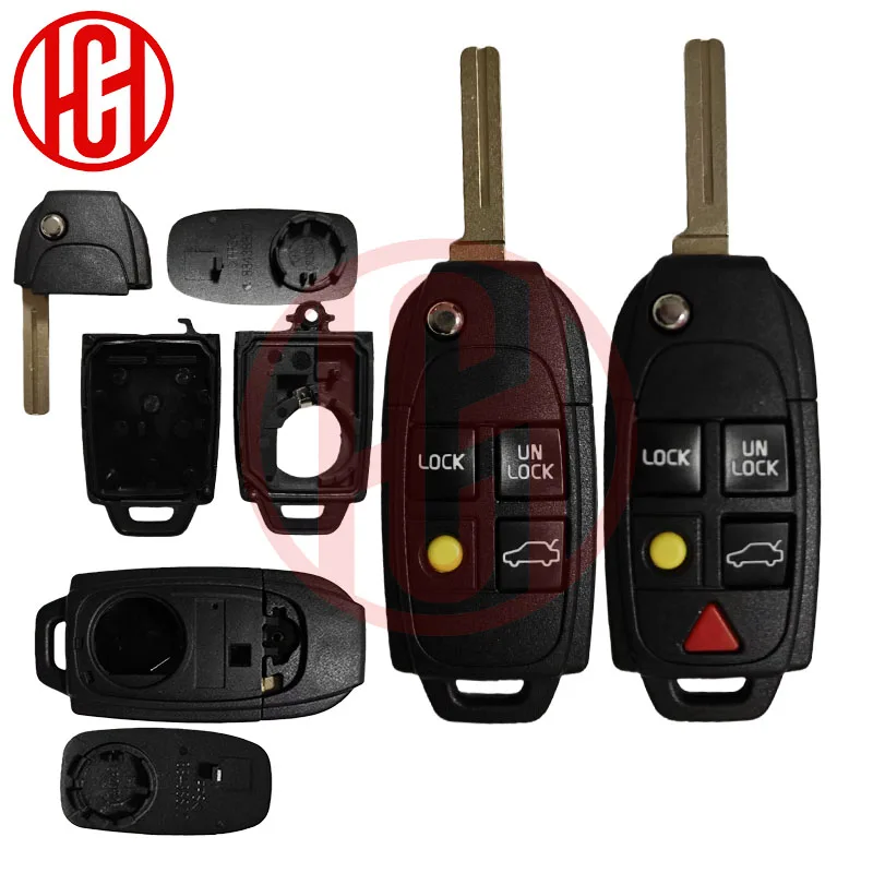 Coque de clé de voiture intelligente à 4/5 boutons pour Volvo XC70 XC90 V40 V50 V70 V90 C30 C70 S60 S40 D5