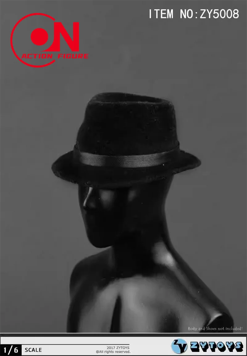 ZYTOYS ZY5008 1/6 mâle noir haut-de-forme vêtements accessoires modèle adapté 12 pouces soldat figurine corps poupées