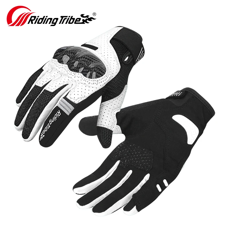 Motorcycle Leather Gloves Carbon Fiber Shell Suitable for Bike Gloves Skateboard Gloves Outdoor Gloves