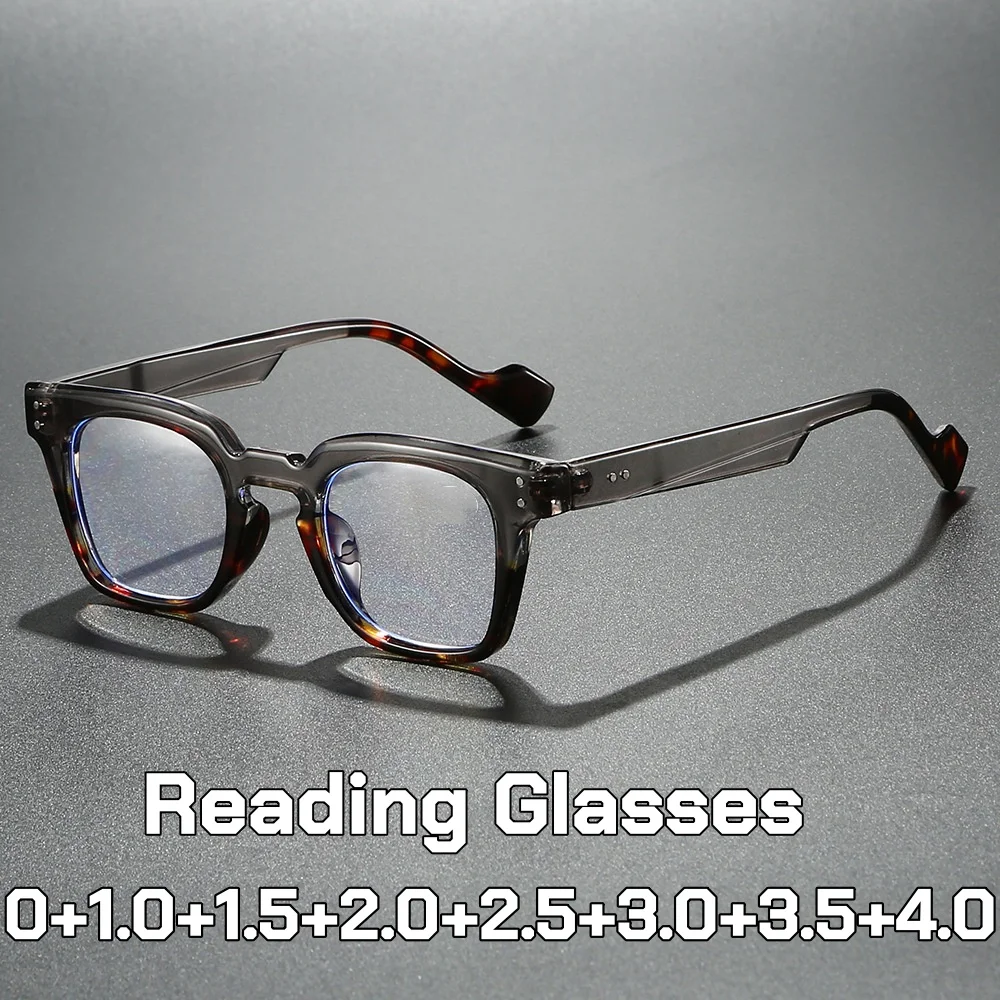 

Stylish Square Frame Reading Glasses Luxury Design Anti Blue Light Eyewear Trend Men Women Presbyopia Eyeglasses Unisex To+4.0