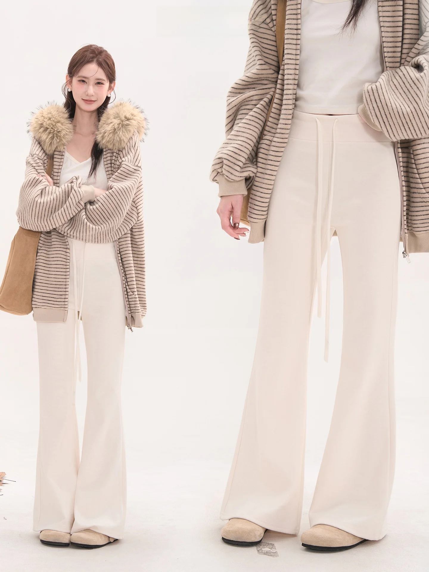 

Брюки с высокой талией и широкими штанинами, мягкие, как шелк, женские, облегающие, расклешенные, повседневные, однотонные, из смеси полиэстера, вискозы и нейлона