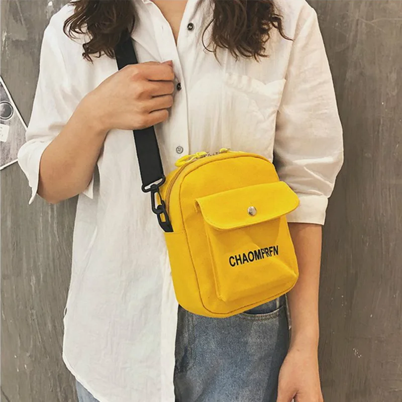 Bolso de hombro con estampado para mujer, cartera bonita multifunción para teléfono móvil, monedero pequeño de lona, bolso cruzado, nuevo estilo,