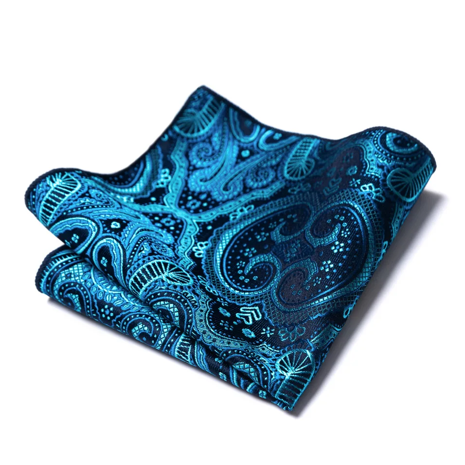 High Grade Brand Silk Kerchief Man Dark Blue Striped April Fool's Day Fit Formal Party Pocket Square Handkerchiefs Suit Hanky