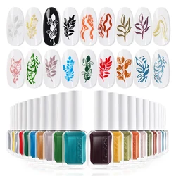KADS 20/12/10/6 Pcs/set Nail Stamping Polish Set for Stamper Plate Paint Nail Varnish Air Dry Manicure Print Nail Polish Lacquer