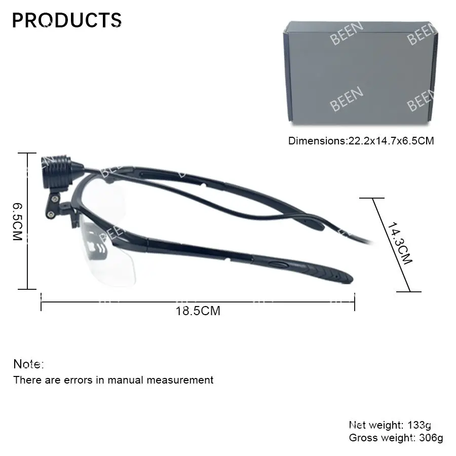 Be Oral Dental reflektor 3W LED dentysta operacja chirurgiczna reflektor z okulary ochronne akumulatorowe lupy litowo-jonowe