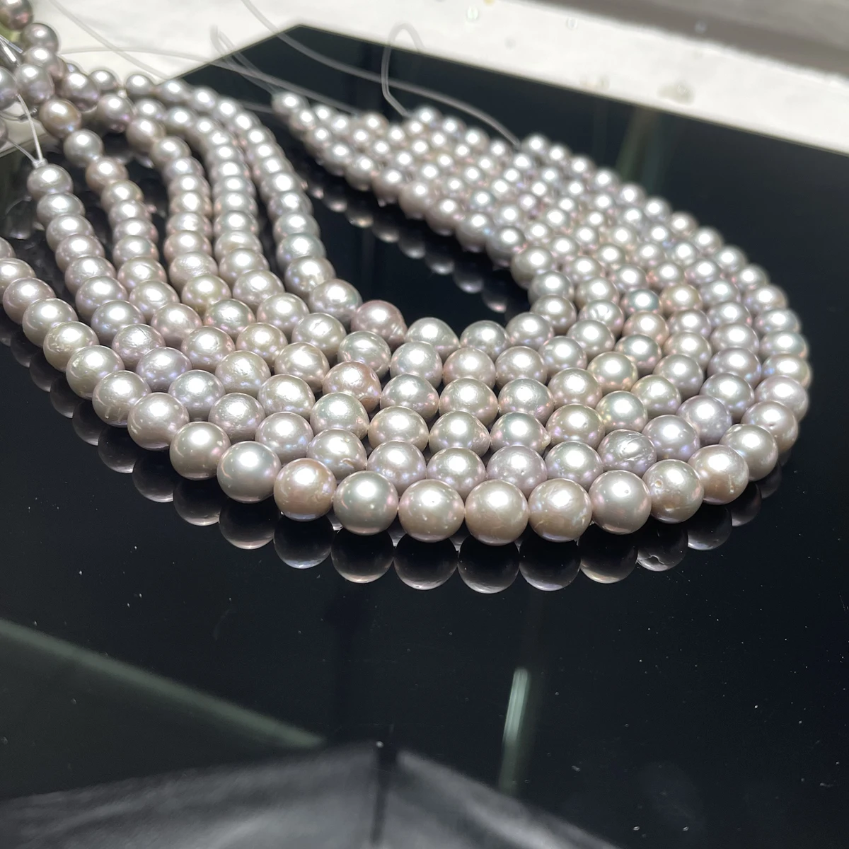 

6A Large 10-12mm Gray round Natural Freshwater Pearl Loose Spacer Beads for DIY Necklace Bracelet Jewelry Making Gifts