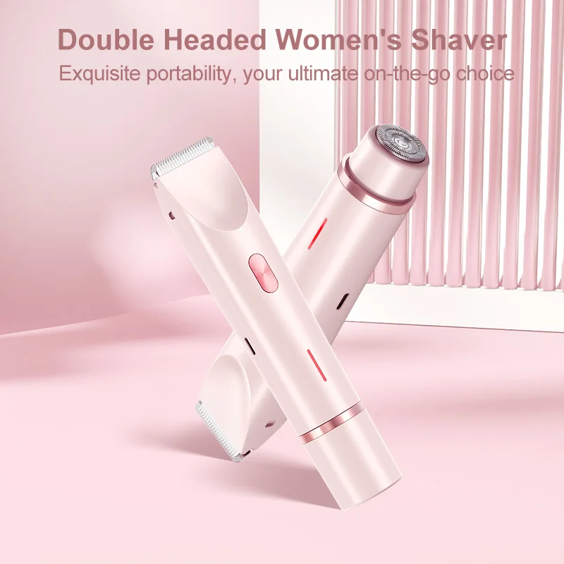 Dual Head Hair Trimmer Women Electric Razors Rechargeable Wet Dry Painless Shaer Machine Hair Remoer For Body Private Areas