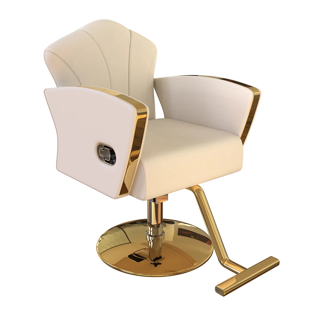 

Fashion Swivel Hair Cut Salon Kings Barber Chair Hot Sale Custom Modern Comfortable White Stainless Salon Furniture Traditional