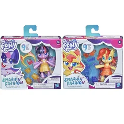 My Little Pony Smashin Fashion Sunset Shimmer Set Twilight Sparkle 3-Inch Poseable Figure with Fashion Accessories Toy