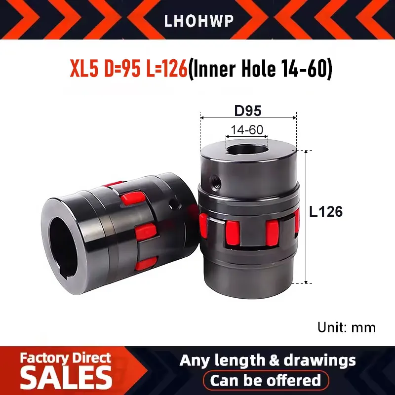 

XL5 Звездная муфта Эластичная муфта Цветок сливы Когтевая муфта XL Высокочастотная муфта D=95 L=126 Внутренний диаметр 14–60 мм