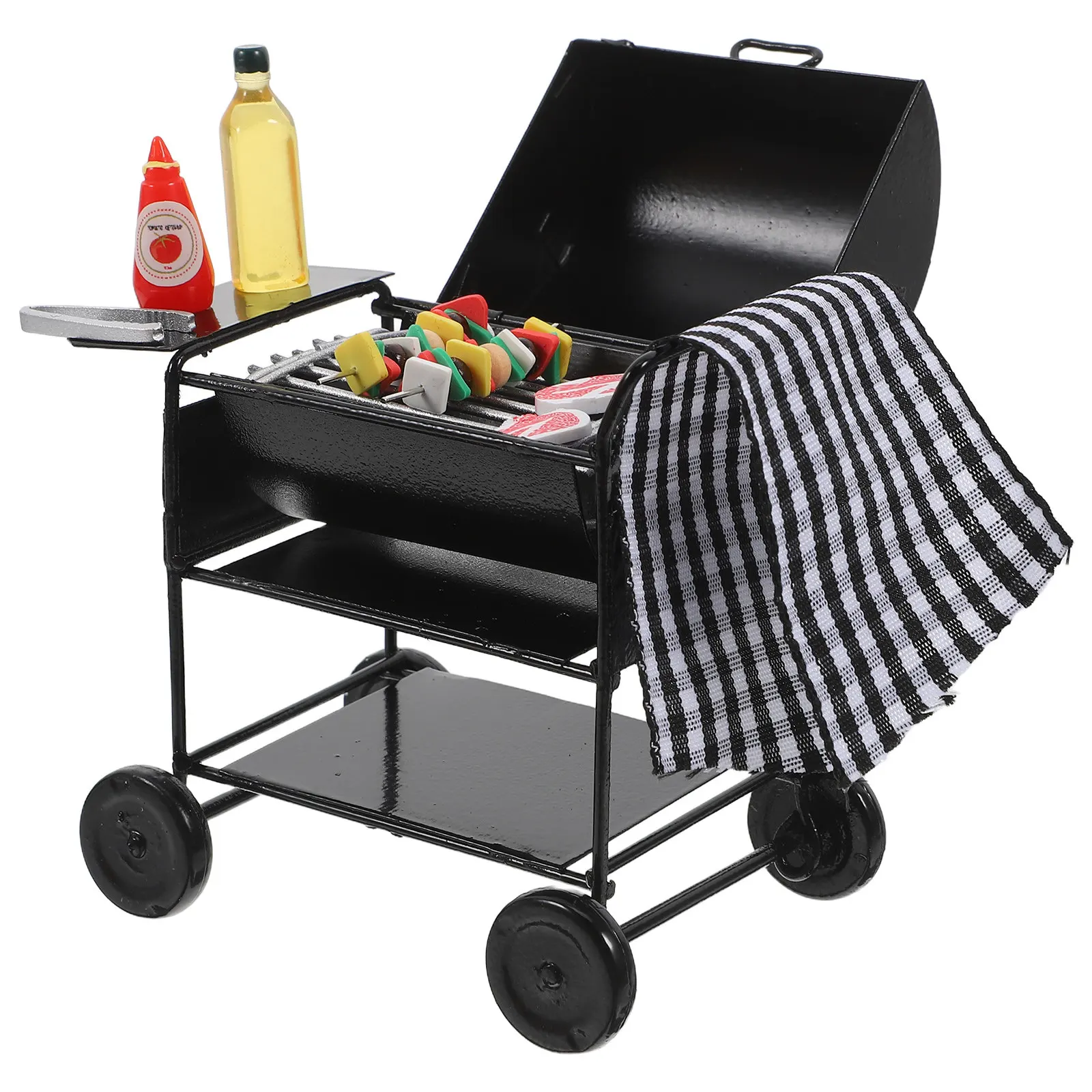 

1Set Miniature Barbecue Rack Mini Bbq Grill Compact Lightweight Realistic Decoration for Mini House Play Scene