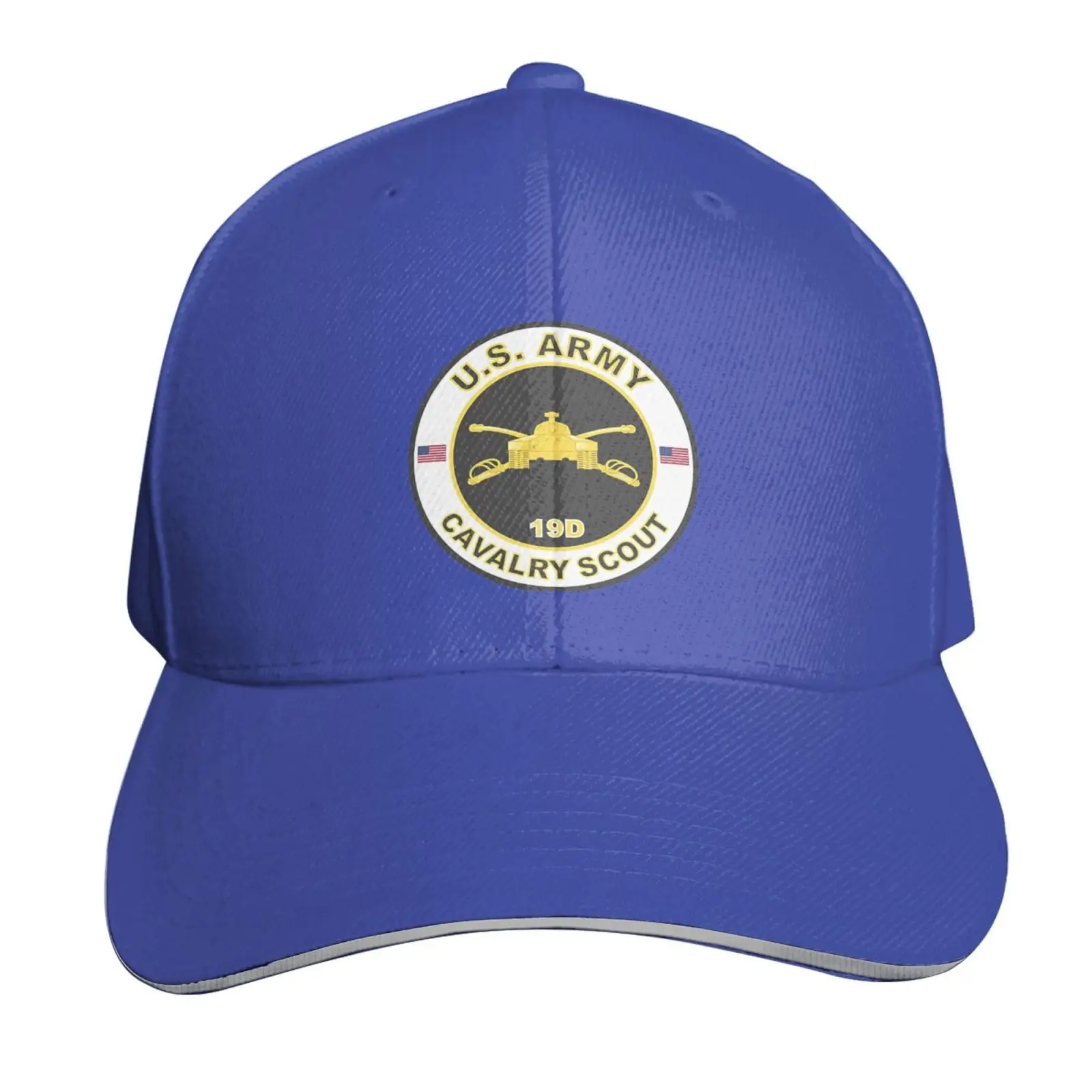 Army Mos 19d Cavalry Scout Cowboy Hat Baseball Cap Duck Tongue Cap Adult Sandwich Hat Blue