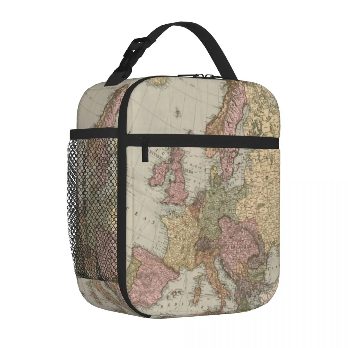Hot Sale WWI Silk Escape Map Home Products Plant Print Lunch Bag Office To-Go Insulated Snack Tote