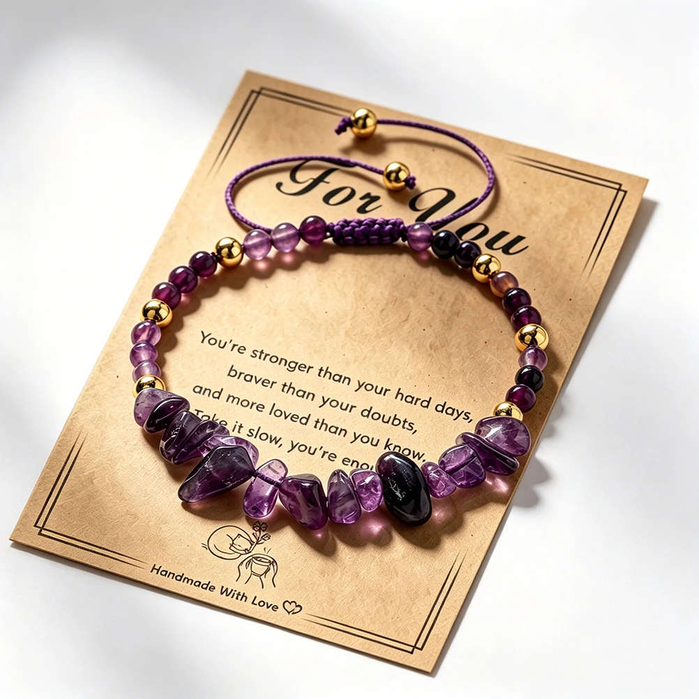 Natural Stone Chip Beaded Bracelet Women Men Boho Tiger Eye Stone Crystal Gravel Copper Beads Bangles Adjustable Wrist Jewelry
