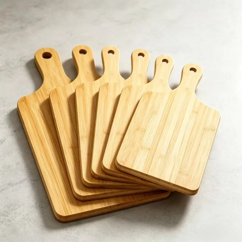 1/2pcs Wooden Cutting Board with Handle Bamboo Charcuterie Boards Chopping Board for Pizza Bread Cheese Charcuterie Vegetables