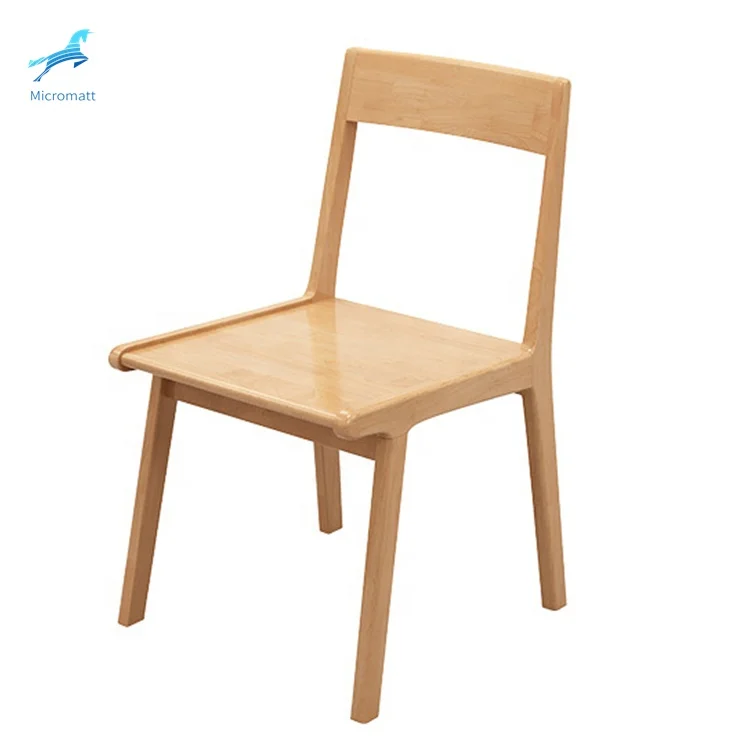 Customizable Nordic Style Comfortable Natural Color House Dining Furniture Single Wood Chair