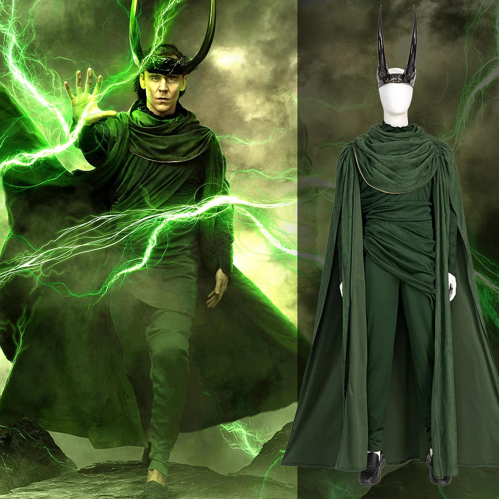 Norse God Style Horned Helmet Cosplay Costume Full Set XS-XXXL Halloween Christmas Comic Con view 3