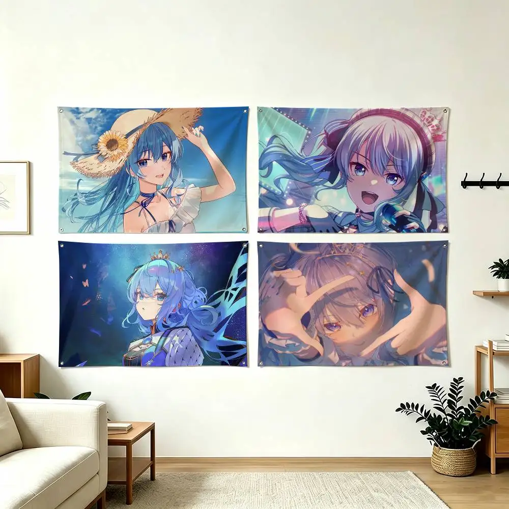 H-Hoshimachi Suisei Vtuber  Flags Wall Hanging Tapestry Outdoor Garage Room Decorative flag Background Blanket
