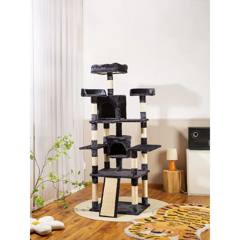 oferta-especial-torre-rascadora-xxl-para-gatos-con-pared-floral-cama-y-poste-rascador-diseno-de-piel-sintetica-Arbol-para-gatos-de-gran-tamano