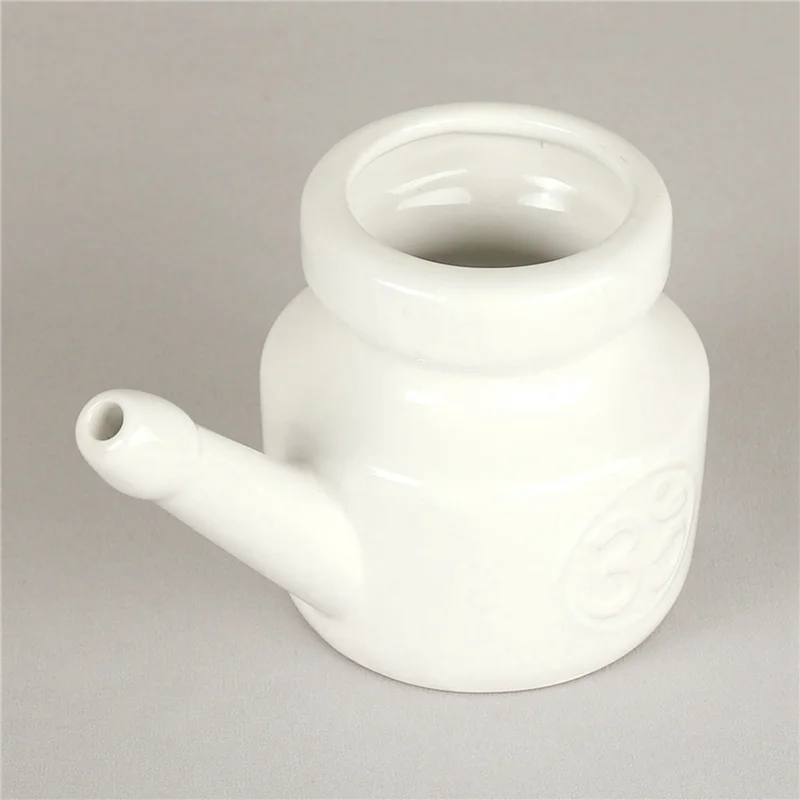 AA20-2X 350Ml  Neti Pot Nose Cleaning Pot Durable Leakproof Spout Pot For Nasal Rinsing Nose Washing Men Women, White