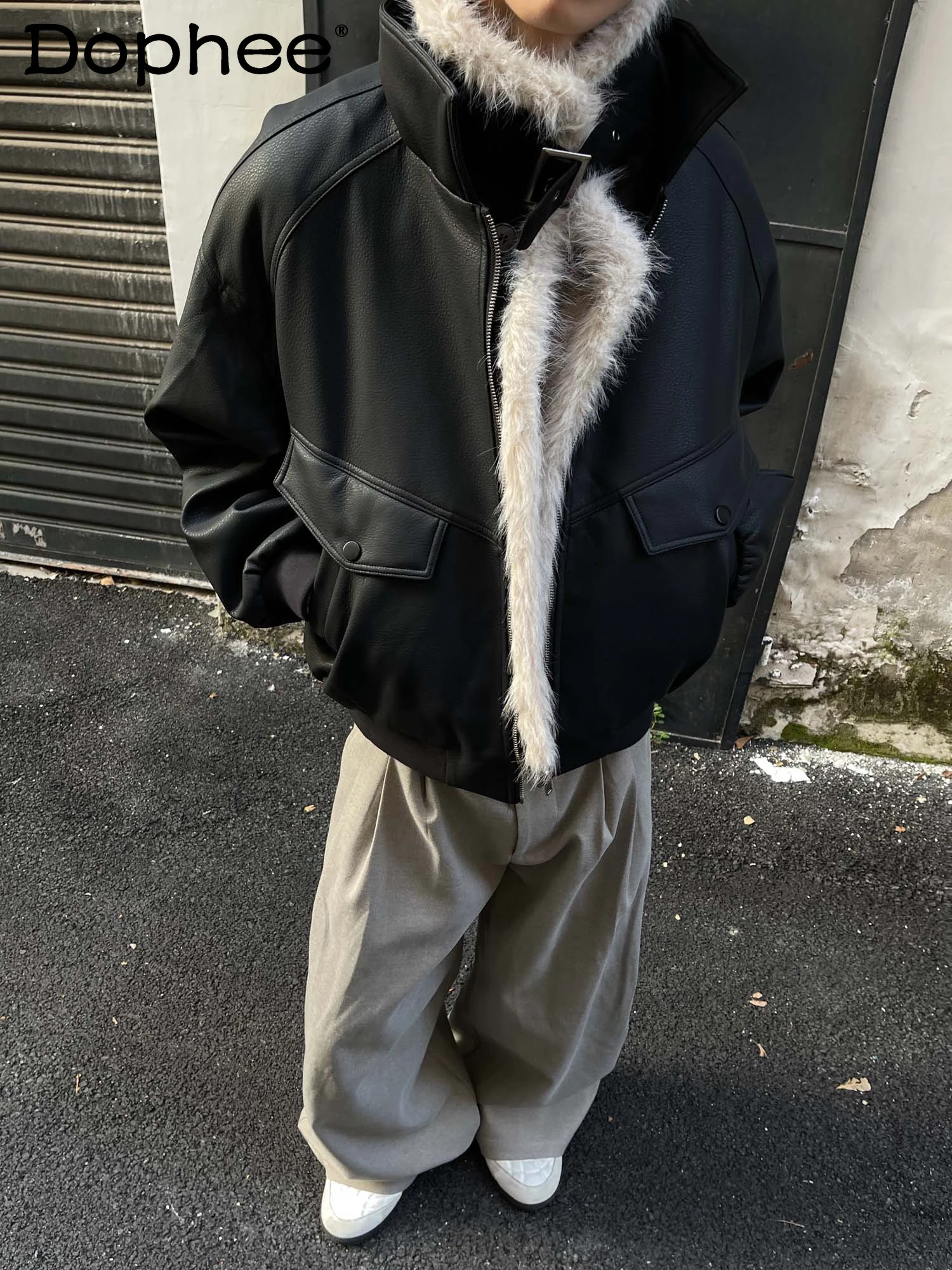 Tren Mode Amerika Musim Dingin 2025 Jaket Katun Tebal Longgar Kasual Jaket Resleting Unisex