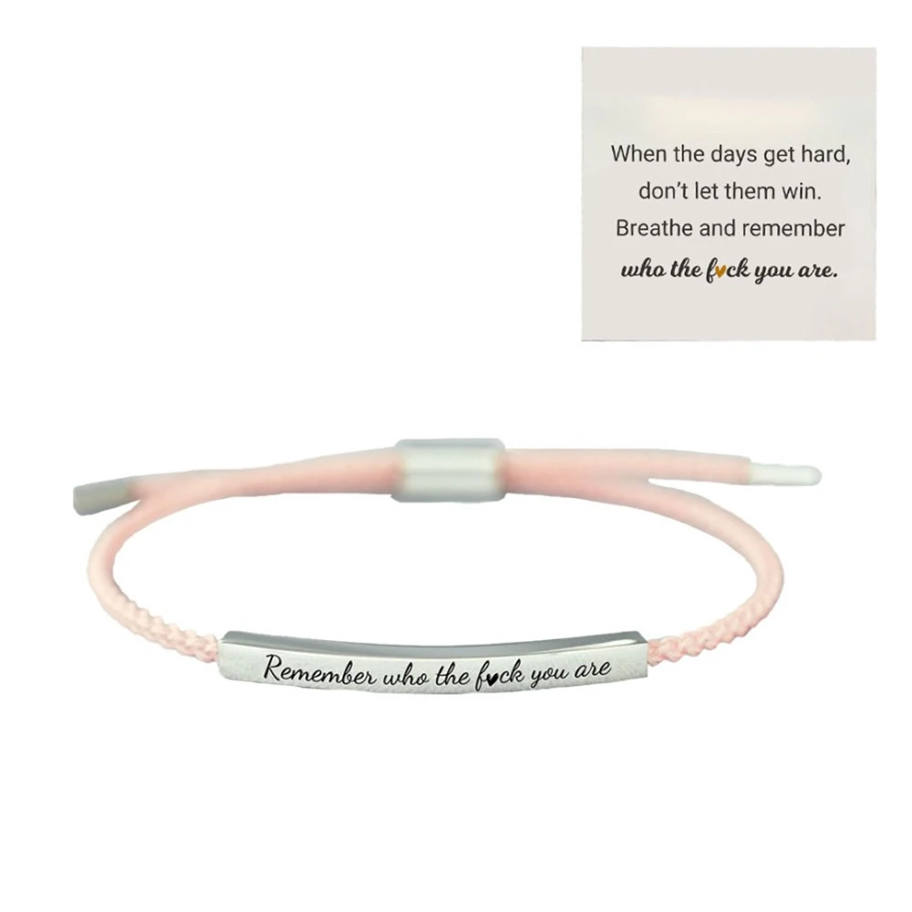 Popular Charm Motivational Tube Bracelet for Lovers Gift Fashion Adjustable Stainless Steel Lettering Bracelet Jewelry Wholesale
