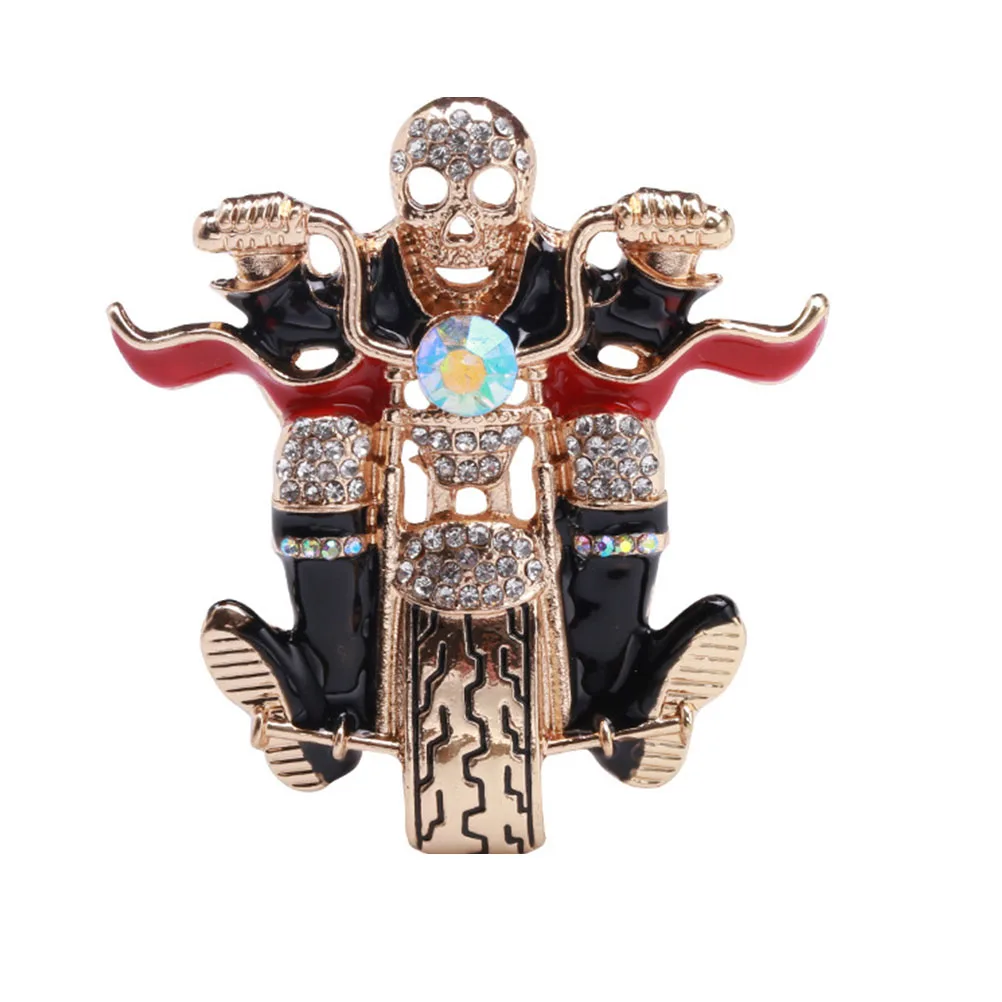 

Brooch Skull Motorcycle Style Breastpin Party Supplies Costume Accessories Alloy Badge Clothing Lapel Pin Halloween Ornament
