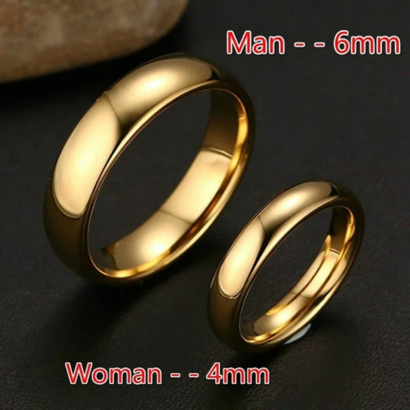 

Fashion simple gold plated glossy ring classic couple banquet exquisite jewelry