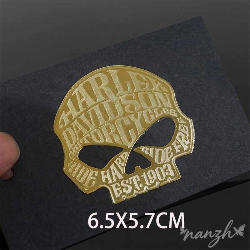 Motorcycle Metal Logo Helmet Personalized Stickers Retro Skull Body Decorative Decals Car Sticker For Harley Davidson Accessory view 4