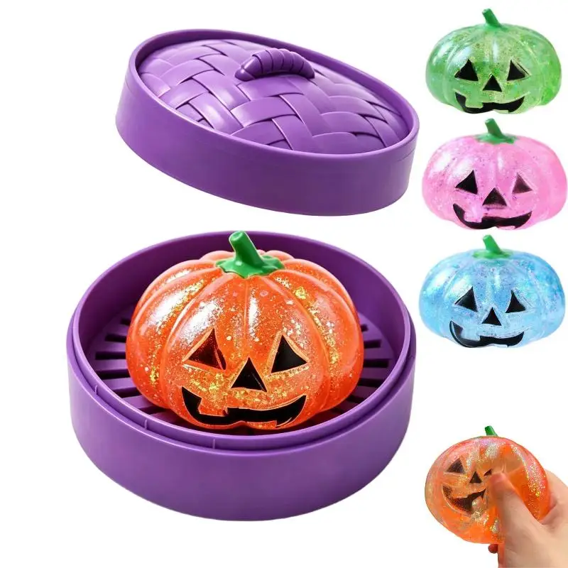 Money Glitter Ghost Pumpkin  Toy Soft Slow Resilience  Toy Fidget With Steamer Steamed Stuffed Bun  Pinch