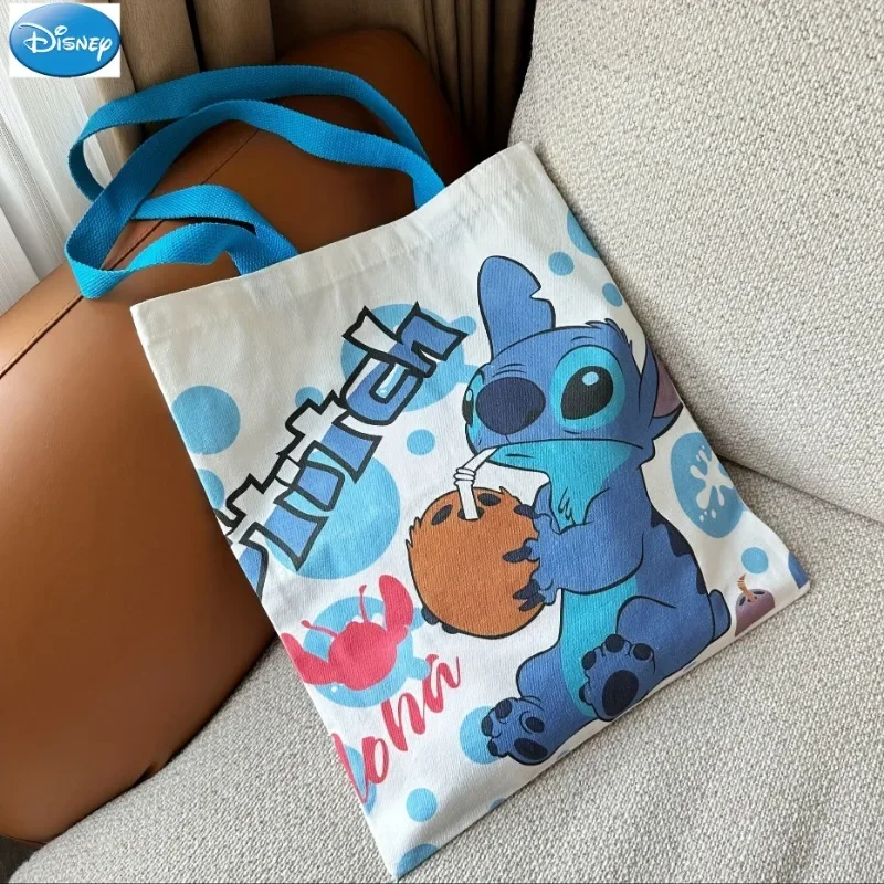 Большая сумка с принтом Disney Stitch, сумка через плечо большой вместимости, женская повседневная сумка для работы, школы, покупок